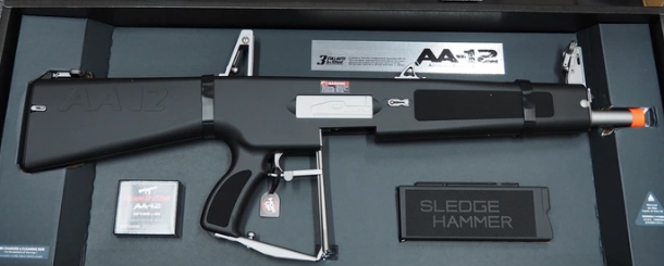 picture of unboxed tokyo marui aa12 electric airsoft shotgun