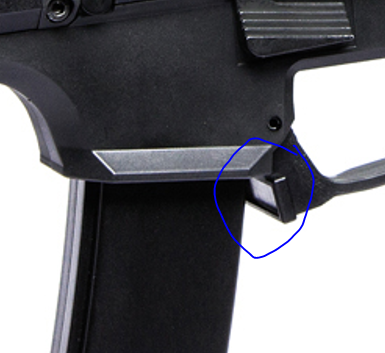 pic showing that the ASG Scorpion evo 3 A1 mag release is ambidextrous