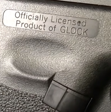 picture of official licensing marks on umarex glock 18c