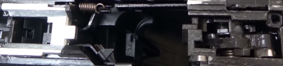 close up showing hammer assembly of umarex glock 34