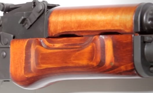 picture of lct ak74 wood grip showing quality 