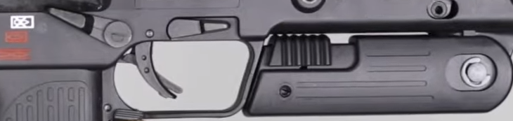 close up picture of the VFC Mp7a1 aeg foregrip when folded