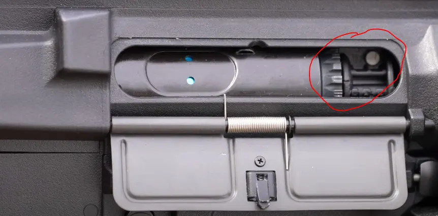 close up picture of G&G SSG-1 rotary hop up unit