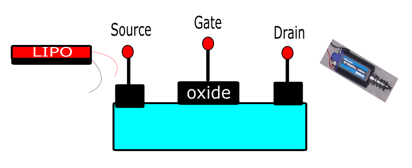 diagram of mosfet in airsoft AEG connecting battery to motor