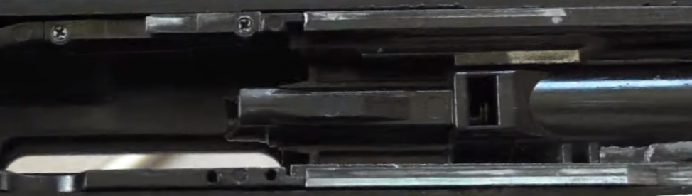 close up of tokyo marui fn 57 slide rails