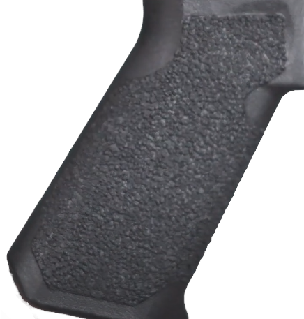 close up picture of stippled grip on VFC Avalon VR16 Saber carbine AEG