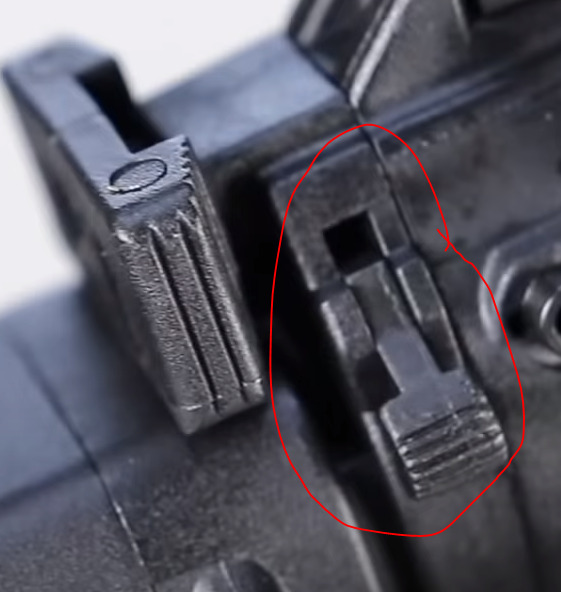 close up picture of stock lever on vfc mp7a1 aeg