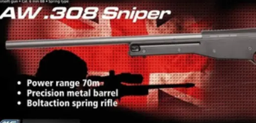 Réplique d'épaule SL AW 308 sniper airsoft, noir Airsoft-Root