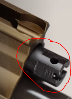 close up picture of gas block on an airsoft hk416