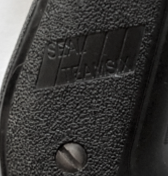 close up picture of seal team six engraving on we f226 mk25 airsoft pistol