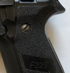 picture of we tech f226 grip showing stippling and overhang 