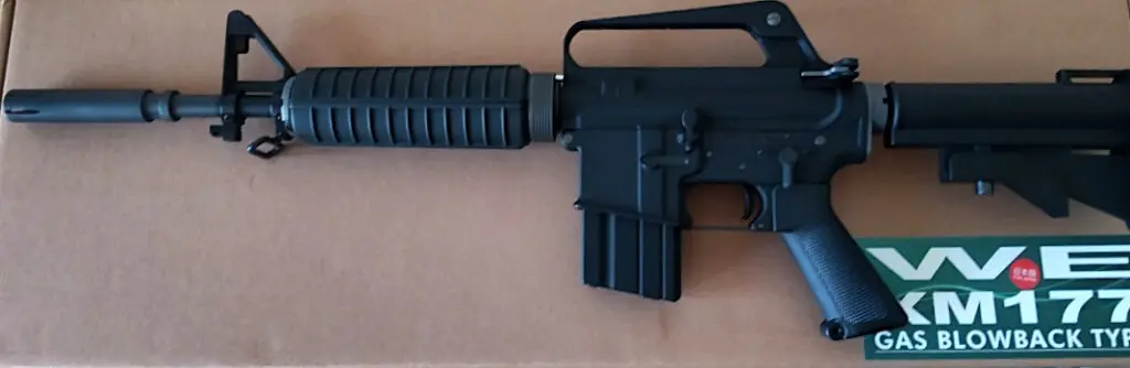 picture of we tech xm177 airsoft gbbr unboxed